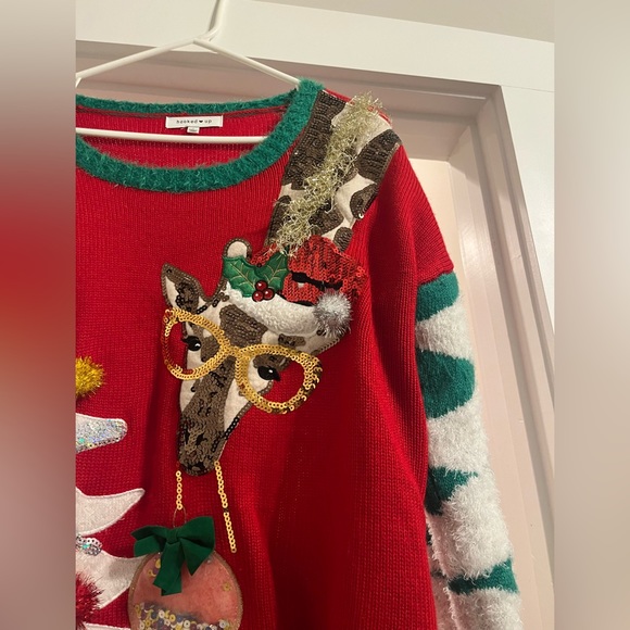 Hooked Up Giraffe Holiday Sweater - Picture 3 of 8